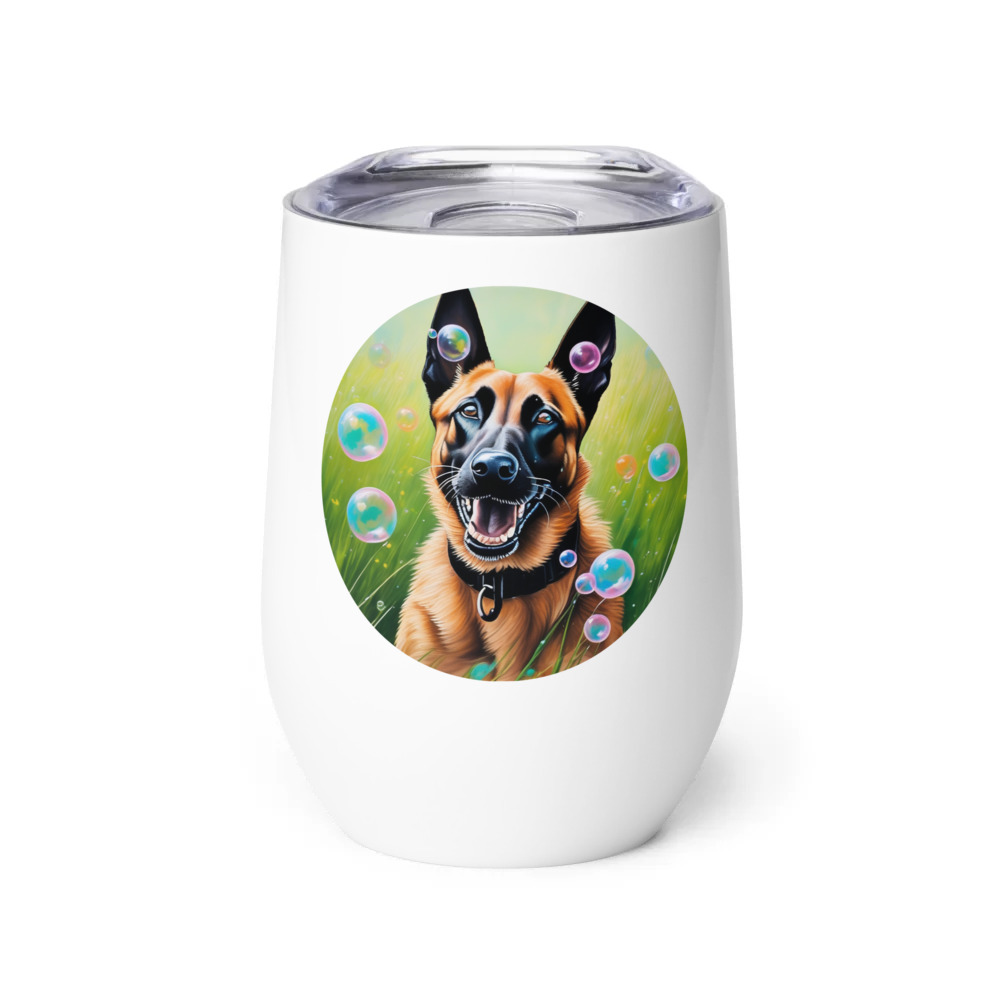 PugMug Custom Belgian Malinois Wine Tumbler