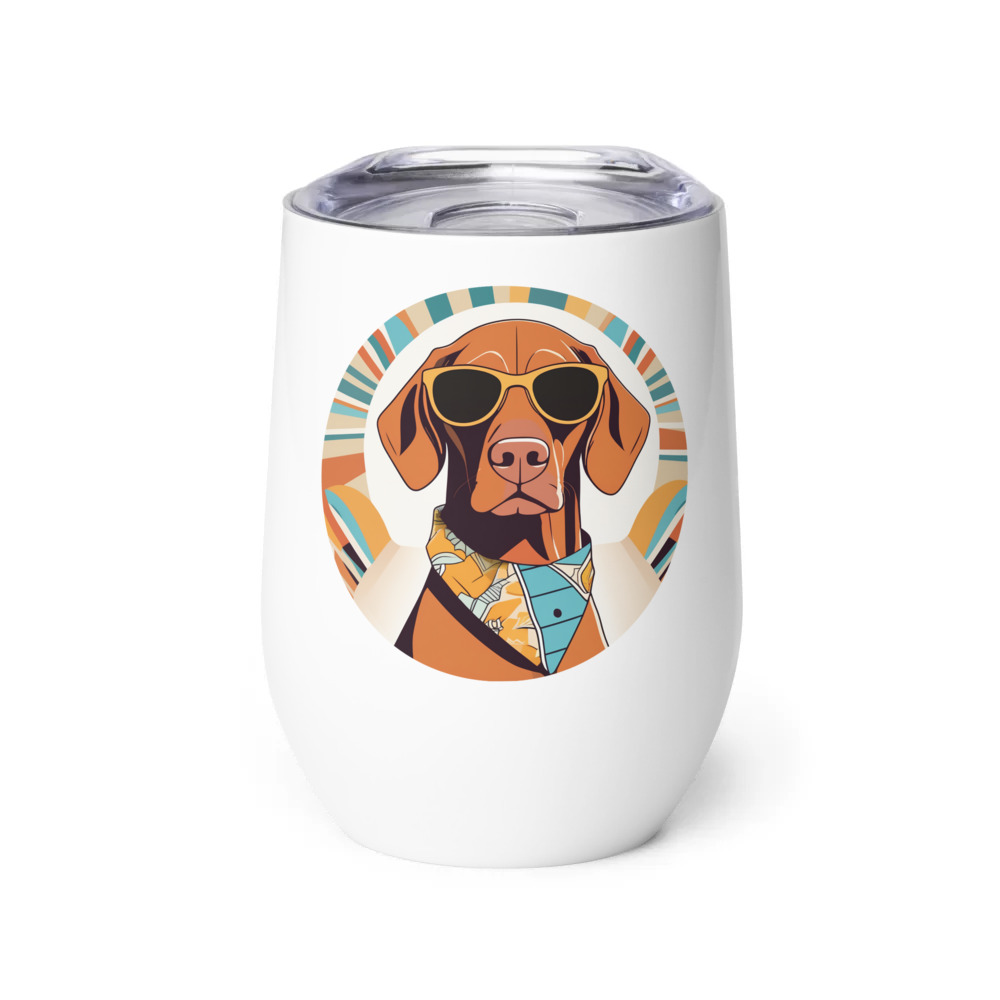 PugMug Custom Vizsla Wine Tumbler