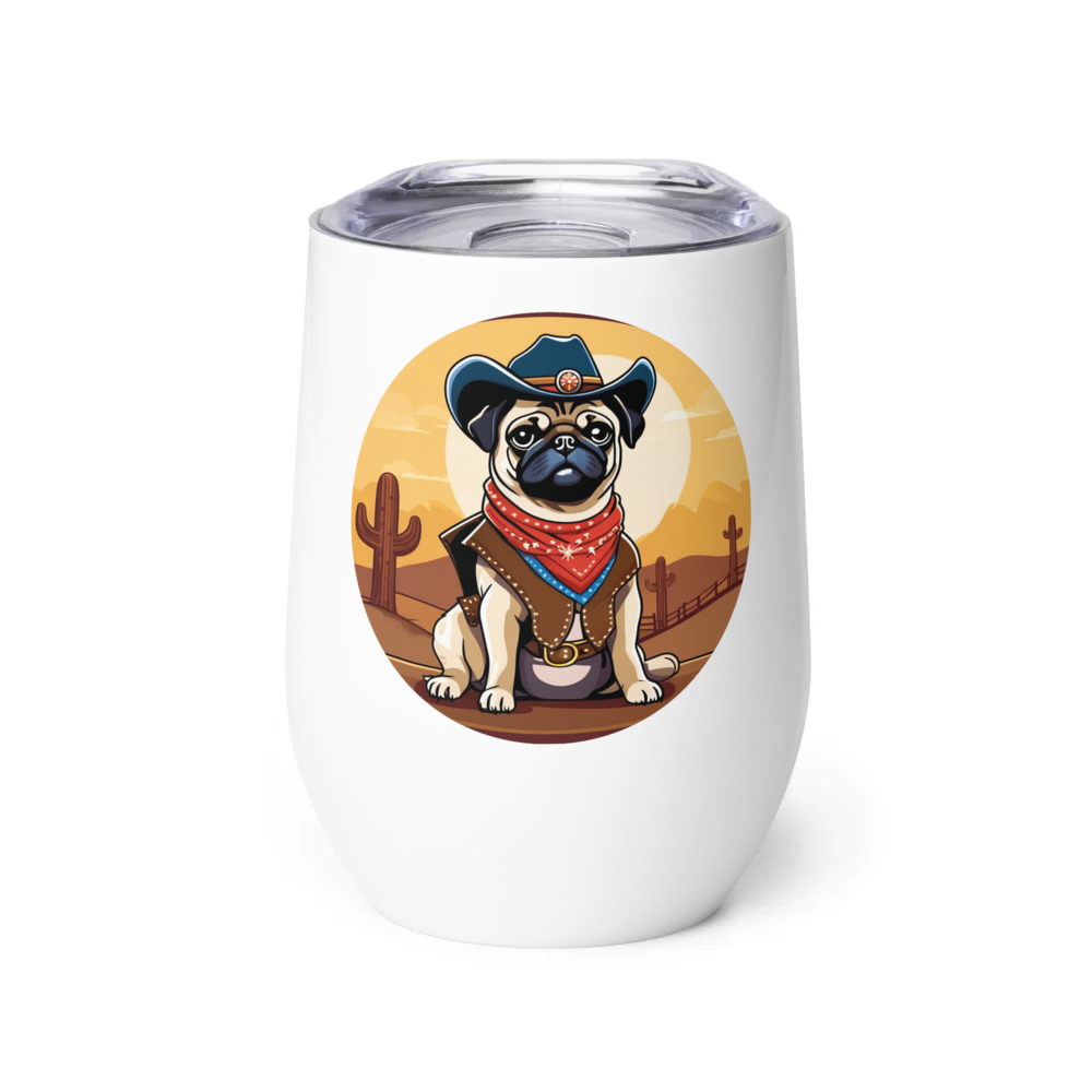 PugMug Custom Pug Wine Tumbler