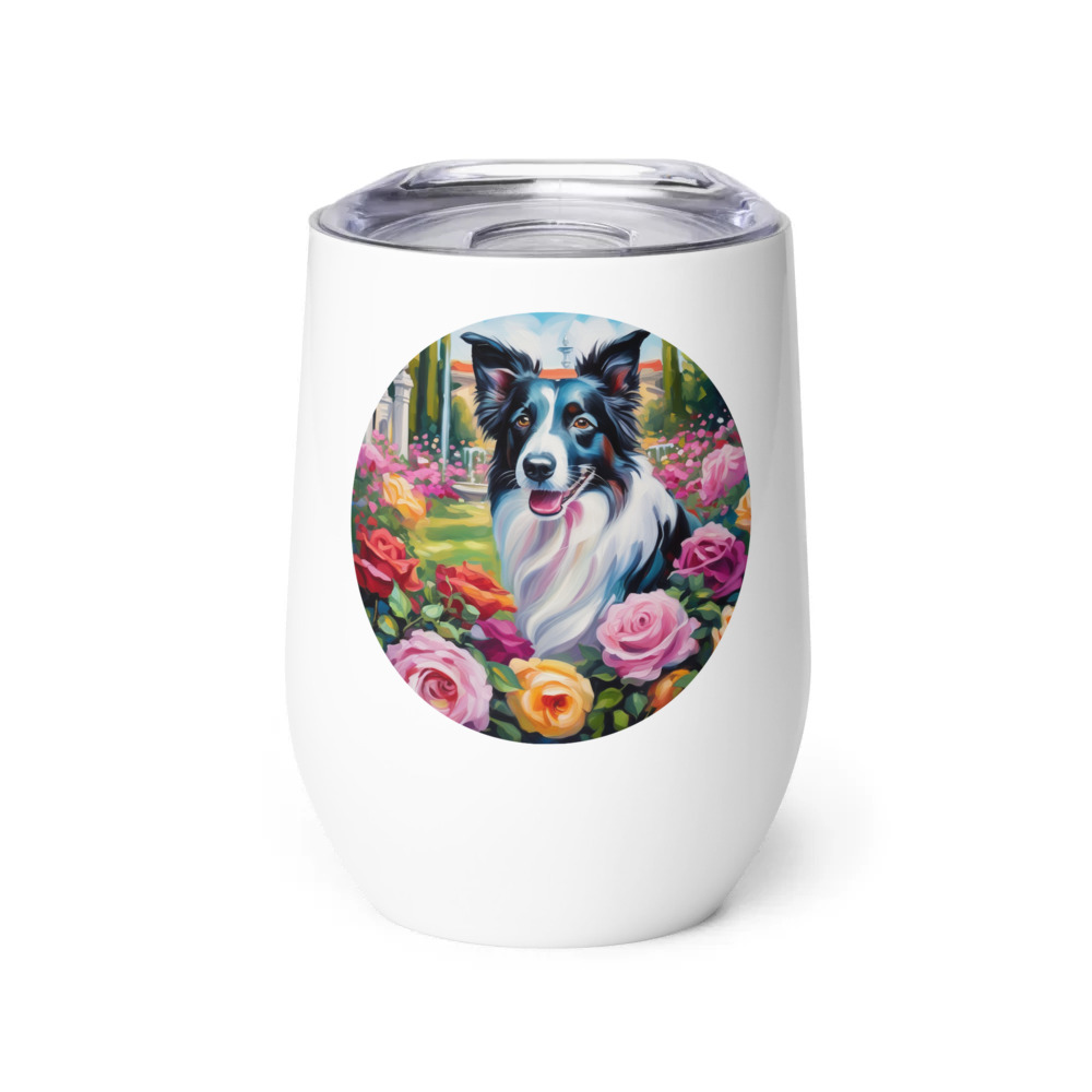 PugMug Custom Border Collie Wine Tumbler