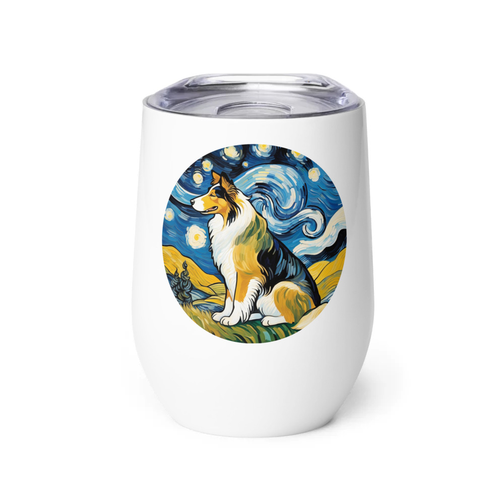 PugMug Custom Collie Wine Tumbler