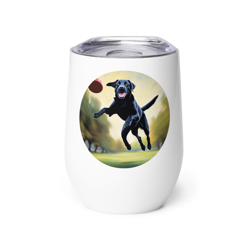 PugMug Custom Black Labrador Retriever Wine Tumbler