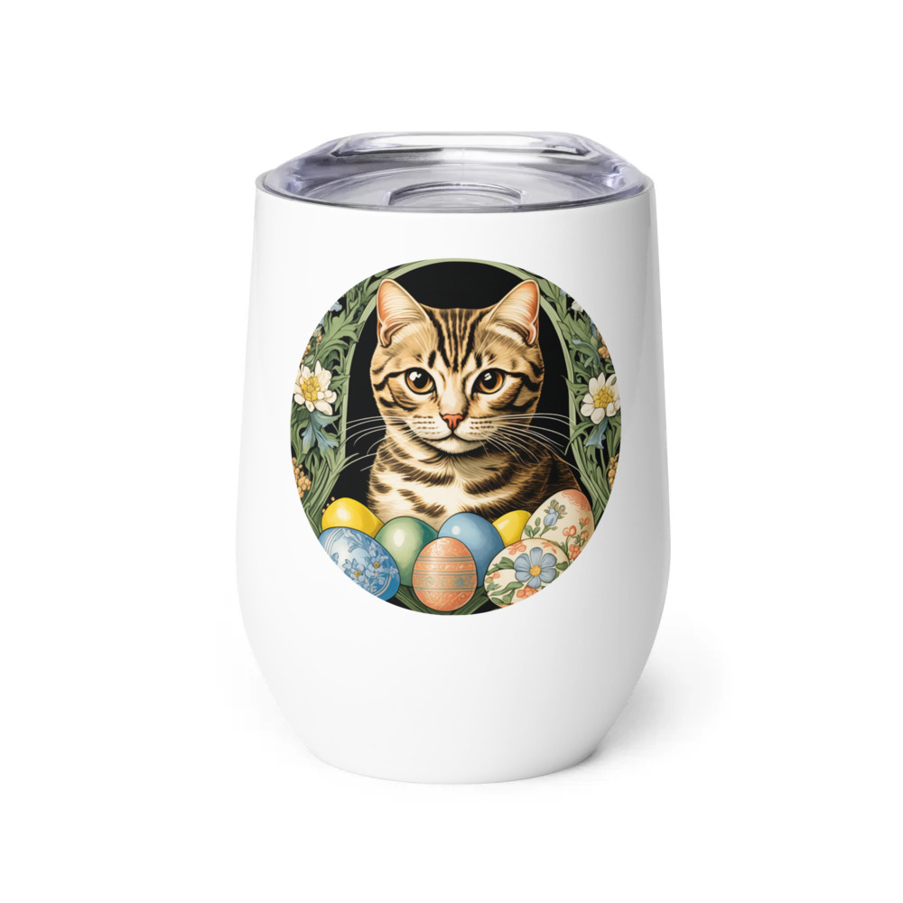 PugMug Custom Tabby Scottish Fold Cat Wine Tumbler