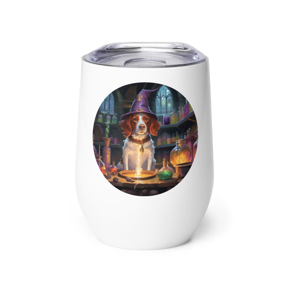 PugMug Custom Brittany Dog Wine Tumbler