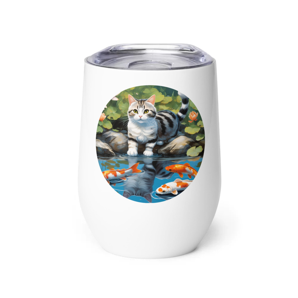 PugMug Custom Tabby American Shorthair Cat Wine Tumbler