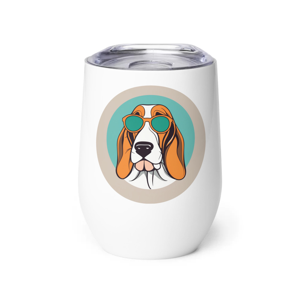 PugMug Custom Basset Hound Wine Tumbler