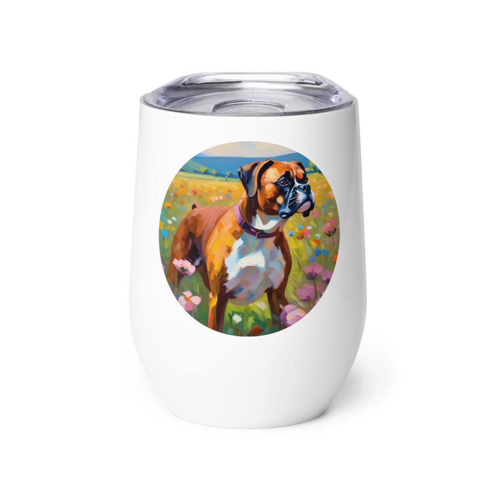 PugMug Custom Boxer Dog Wine Tumbler