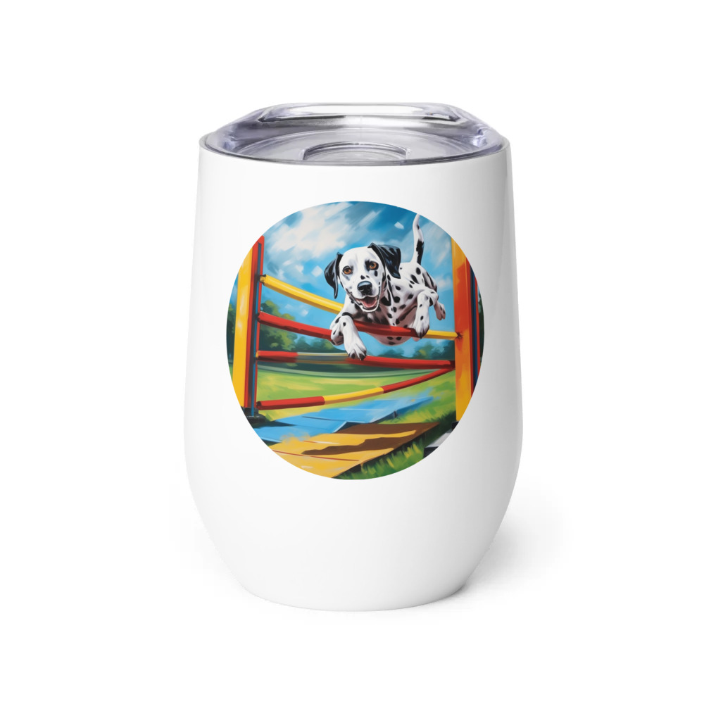 PugMug Custom Dalmatian Wine Tumbler
