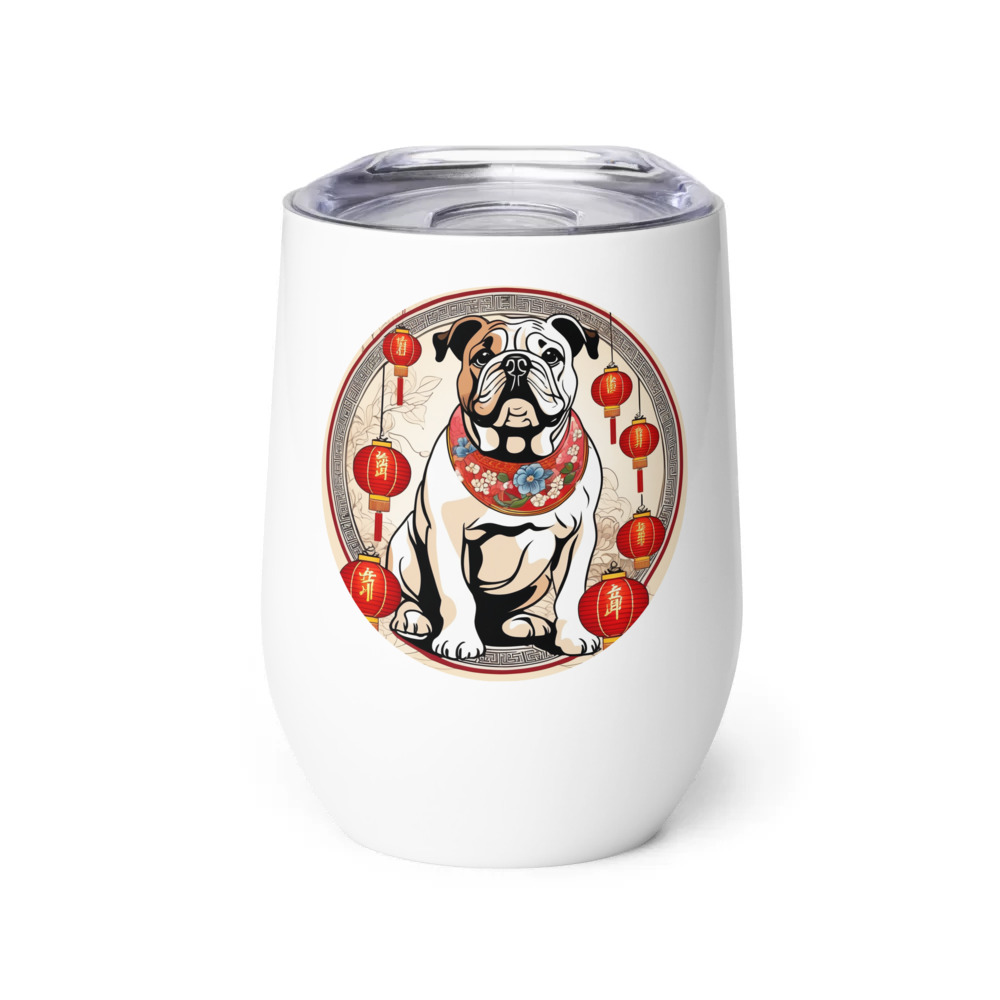 PugMug Custom Bulldog Wine Tumbler