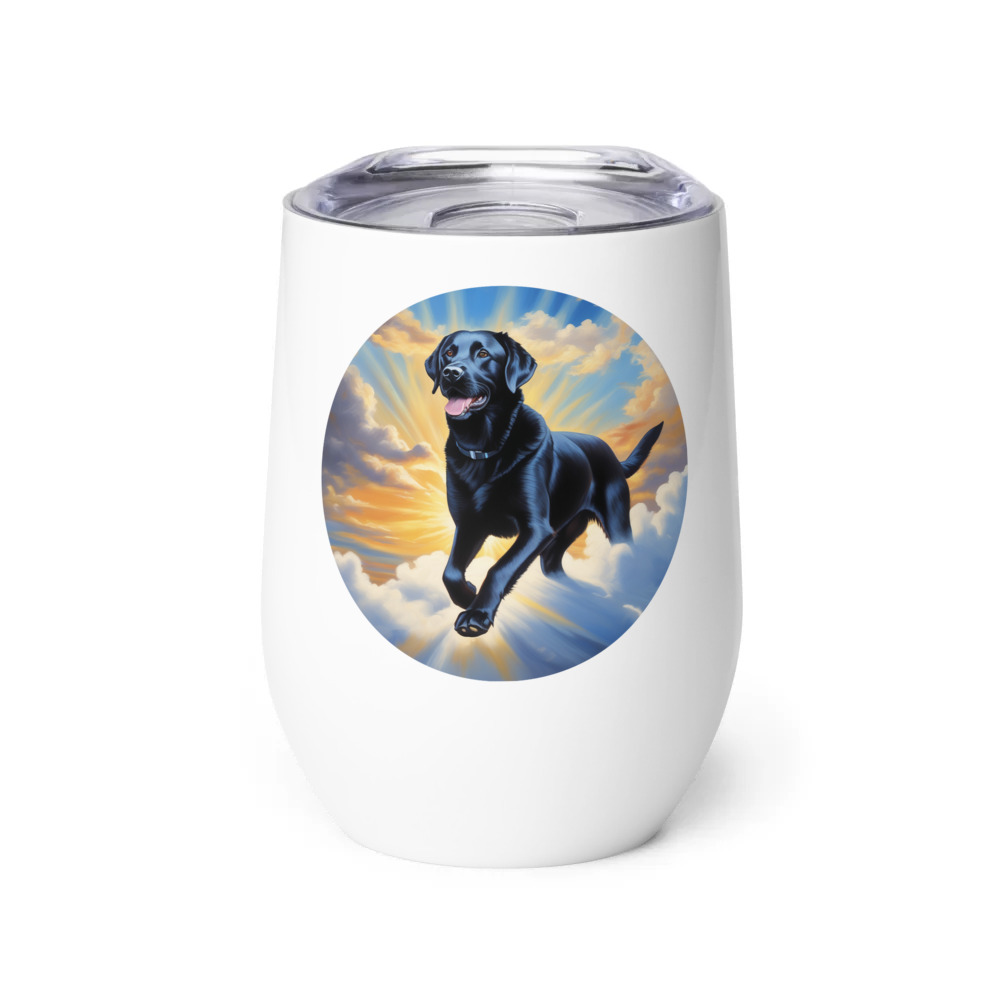 PugMug Custom Black Labrador Retriever Wine Tumbler