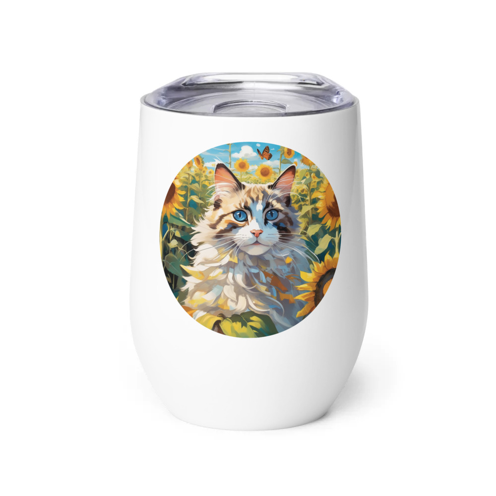 PugMug Custom Tabby Ragdoll Cat Wine Tumbler