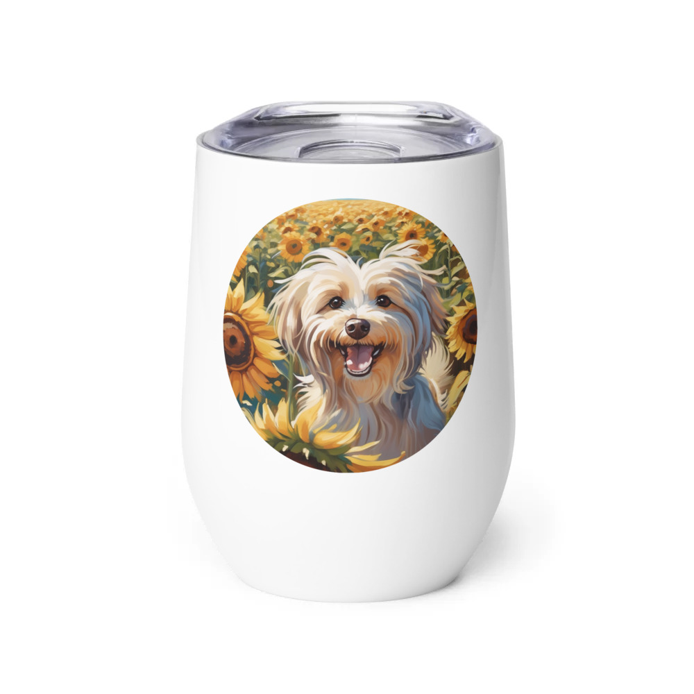PugMug Custom Tan Havanese Dog Wine Tumbler