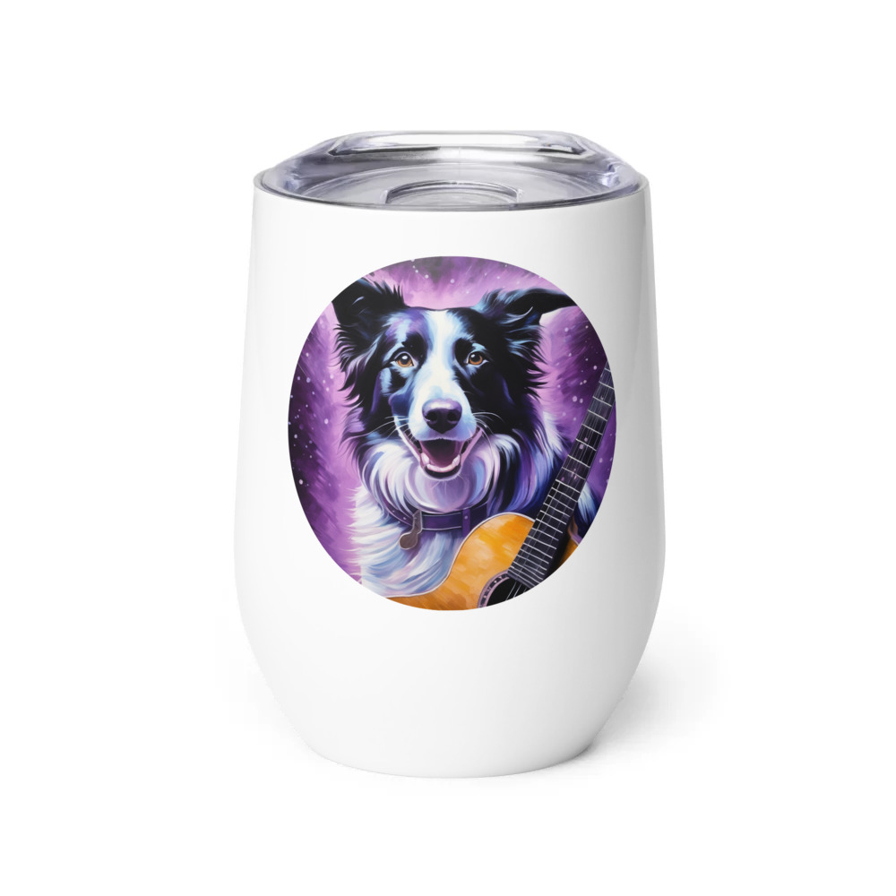 PugMug Custom Border Collie Wine Tumbler
