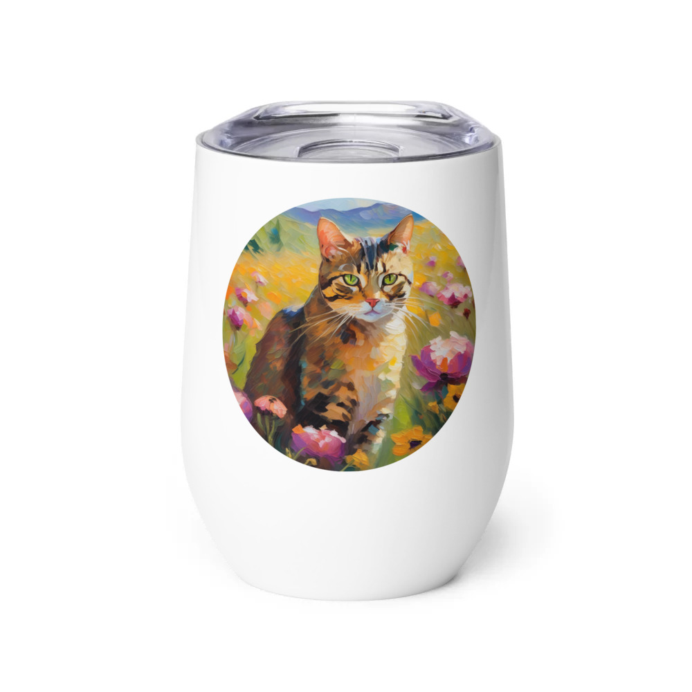 PugMug Custom Tabby Exotic Cat Wine Tumbler