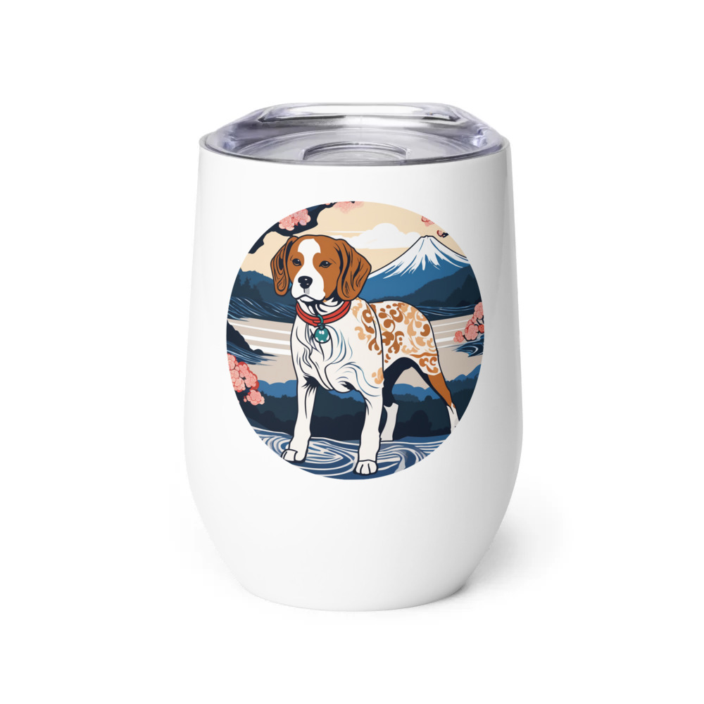 PugMug Custom Brittany Dog Wine Tumbler
