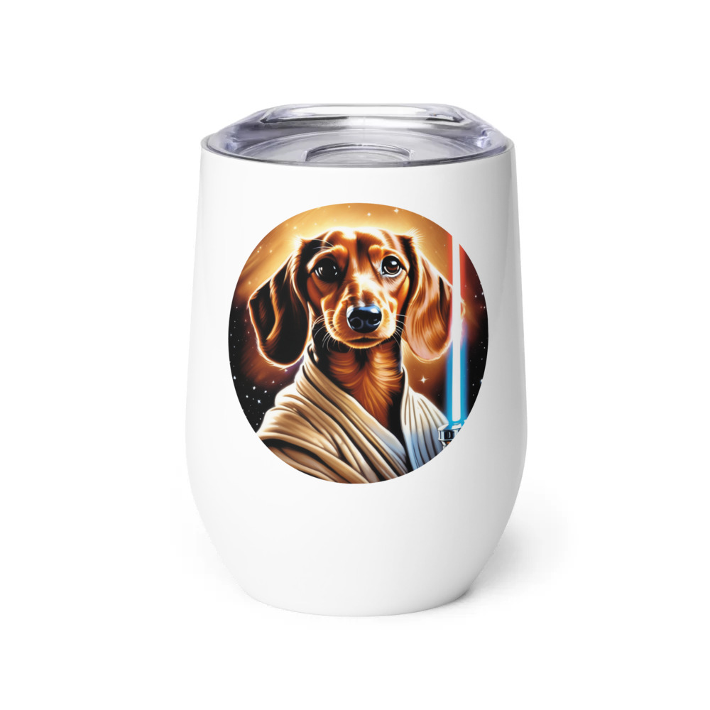 PugMug Custom Tan Dachshund Wine Tumbler
