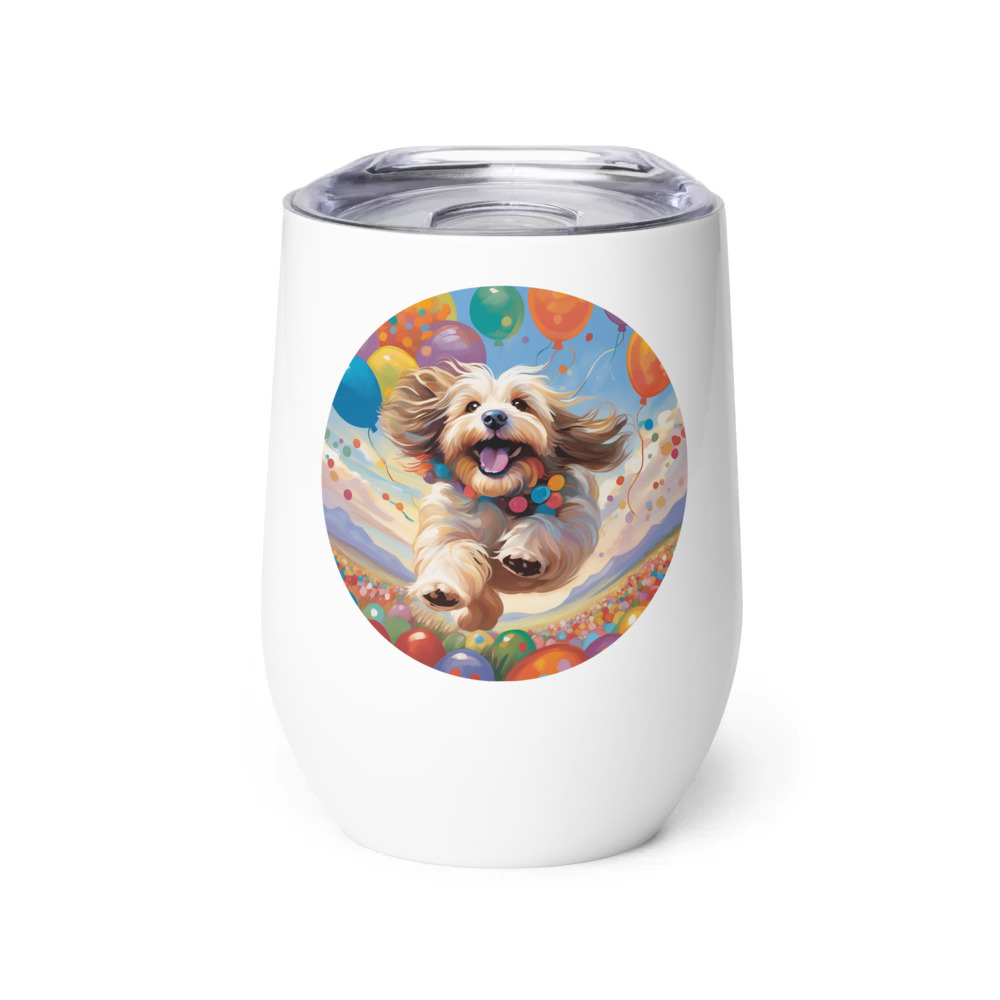 PugMug Custom Tan Havanese Dog Wine Tumbler
