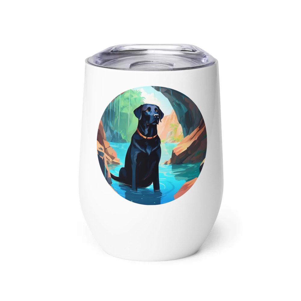 PugMug Custom Black Labrador Retriever Wine Tumbler