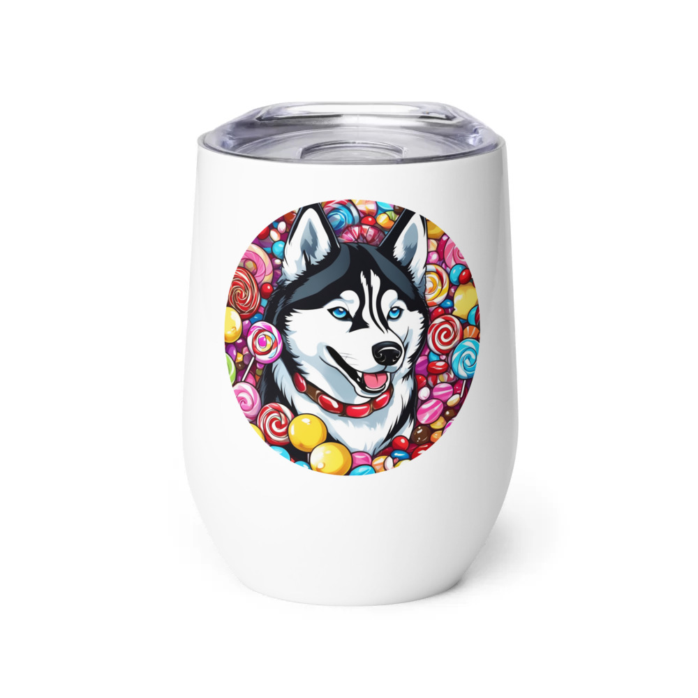 PugMug Custom Siberian Husky Wine Tumbler
