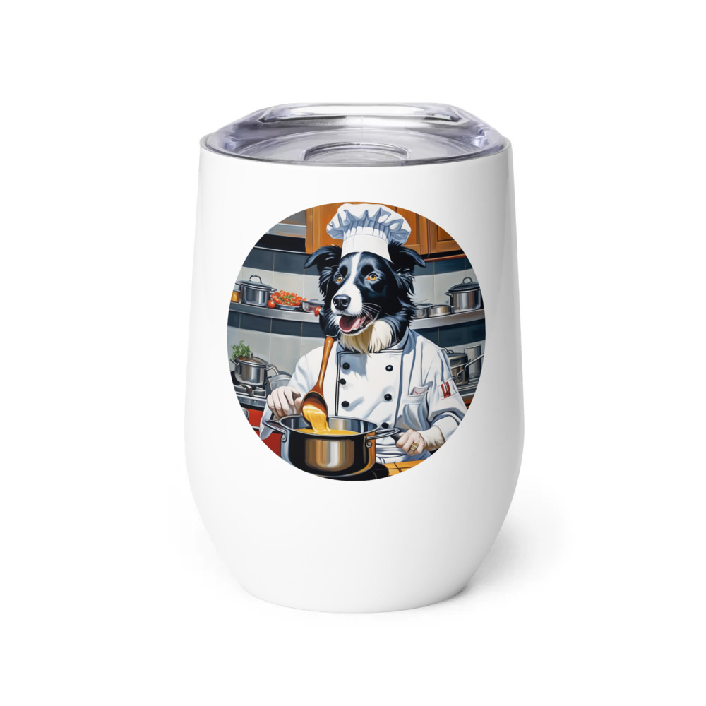 PugMug Custom Border Collie Wine Tumbler