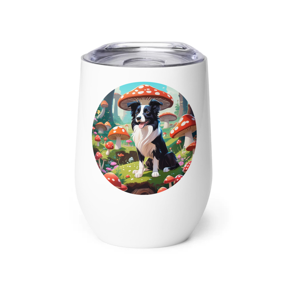 PugMug Custom Border Collie Wine Tumbler