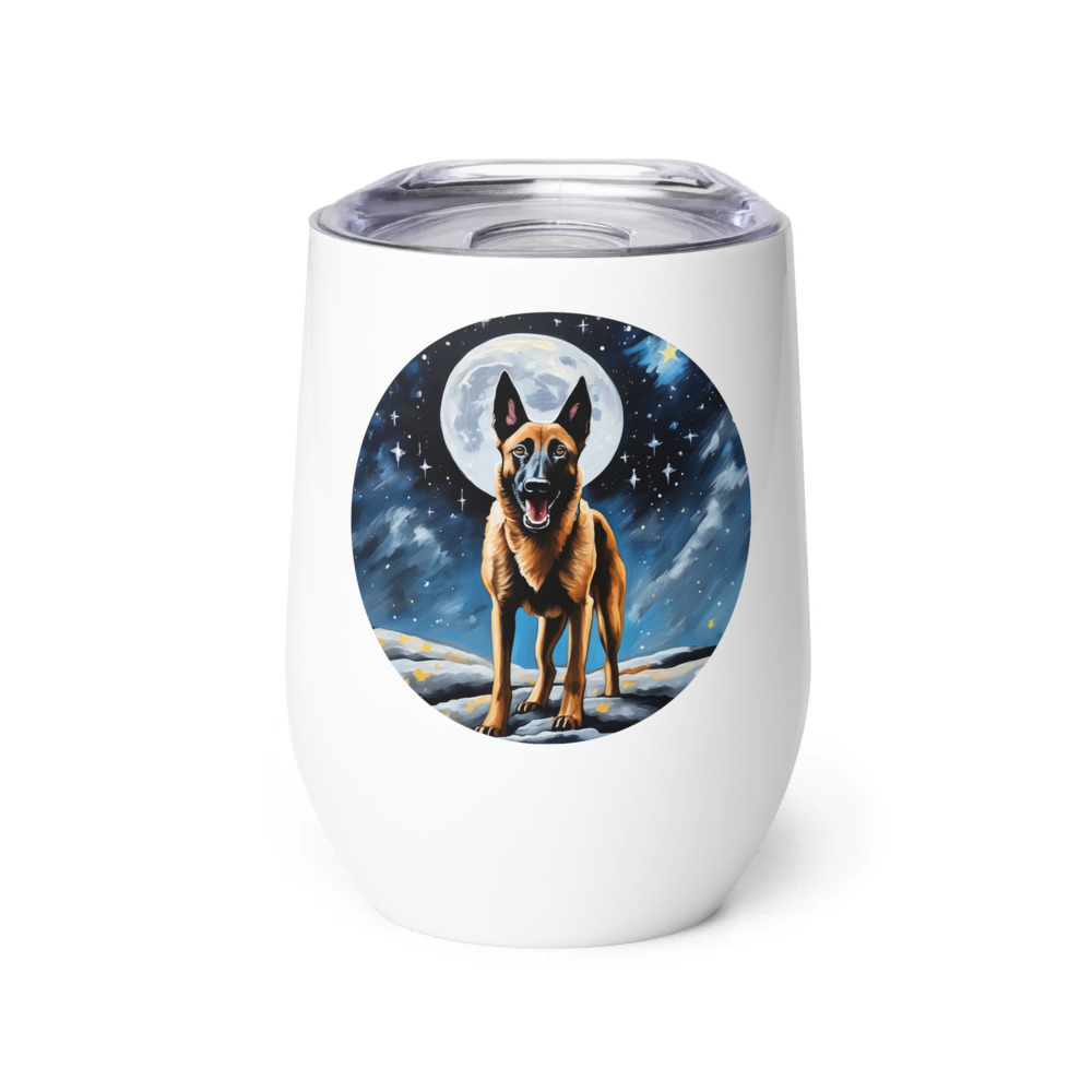 PugMug Custom Belgian Malinois Wine Tumbler
