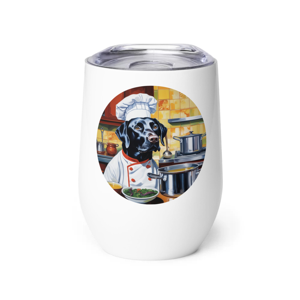 PugMug Custom Black Labrador Retriever Wine Tumbler