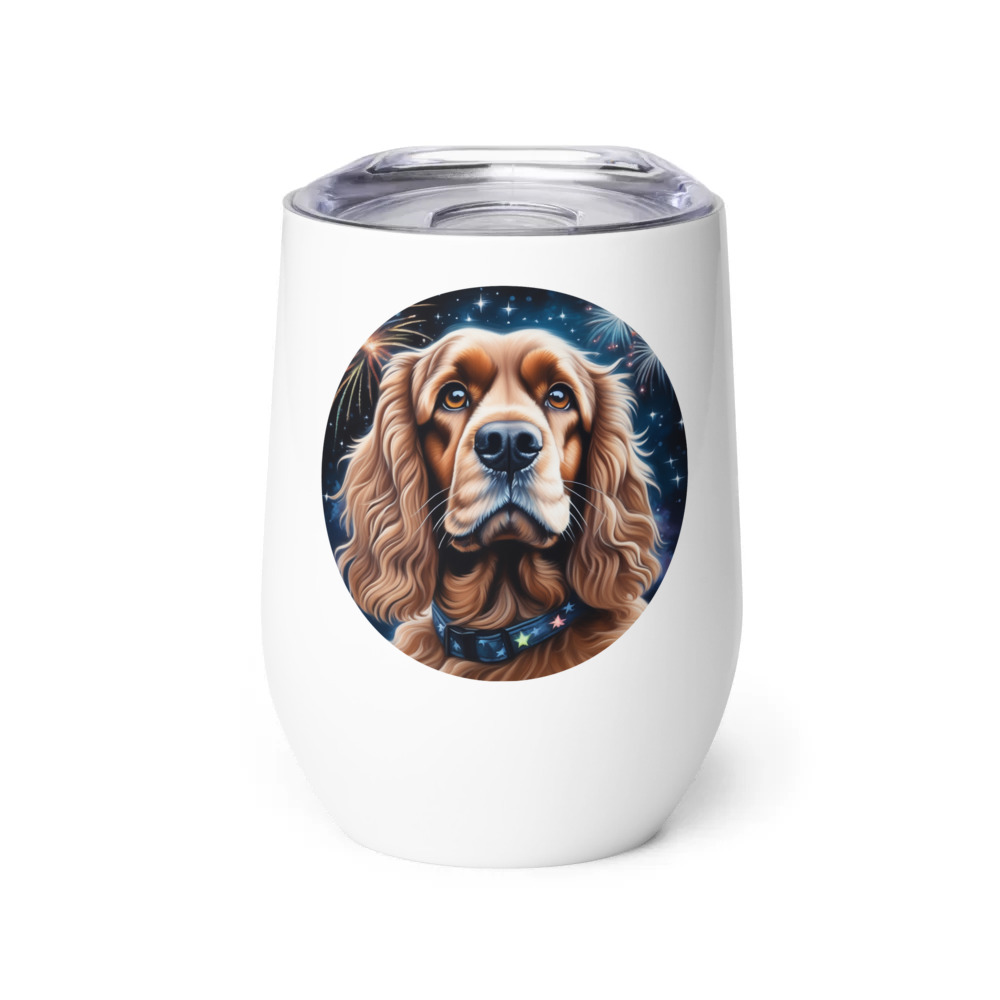 PugMug Custom Cocker Spaniel Wine Tumbler