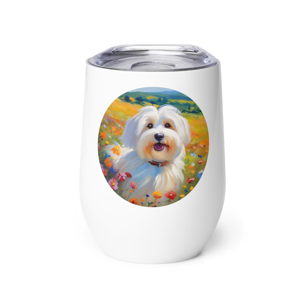 PugMug Custom White Havanese Dog Wine Tumbler