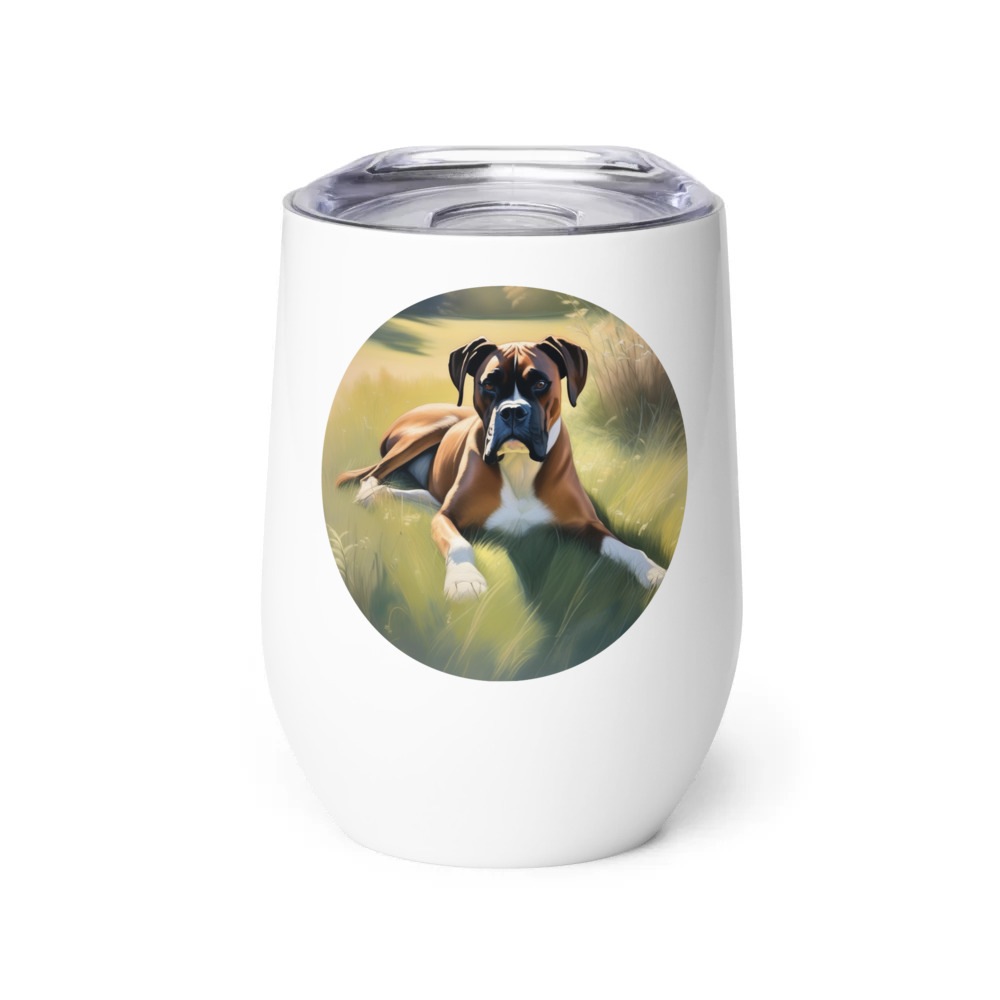 PugMug Custom Boxer Dog Wine Tumbler