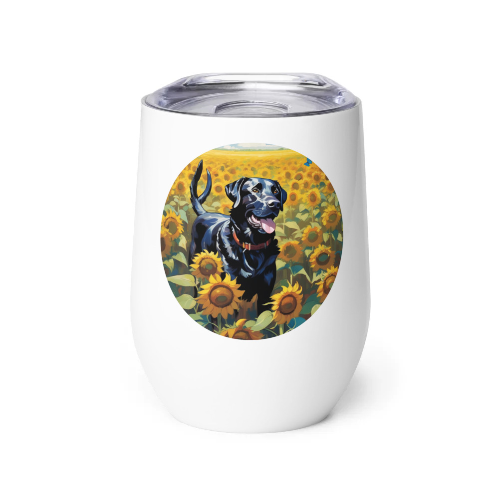 PugMug Custom Black Labrador Retriever Wine Tumbler