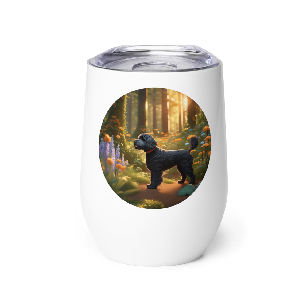 PugMug Custom Portuguese Water Dog Wine Tumbler