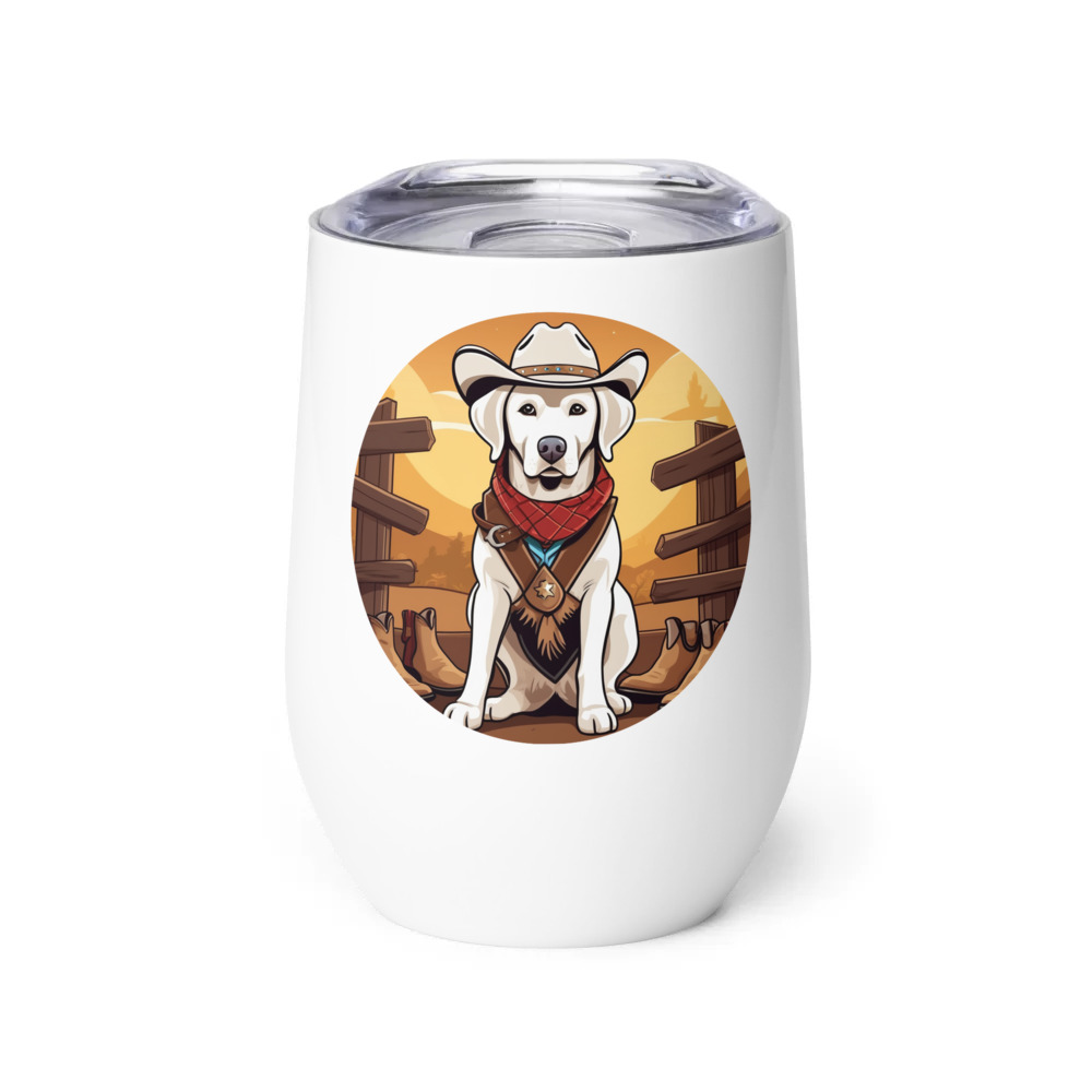 PugMug Custom White Labrador Retriever Wine Tumbler