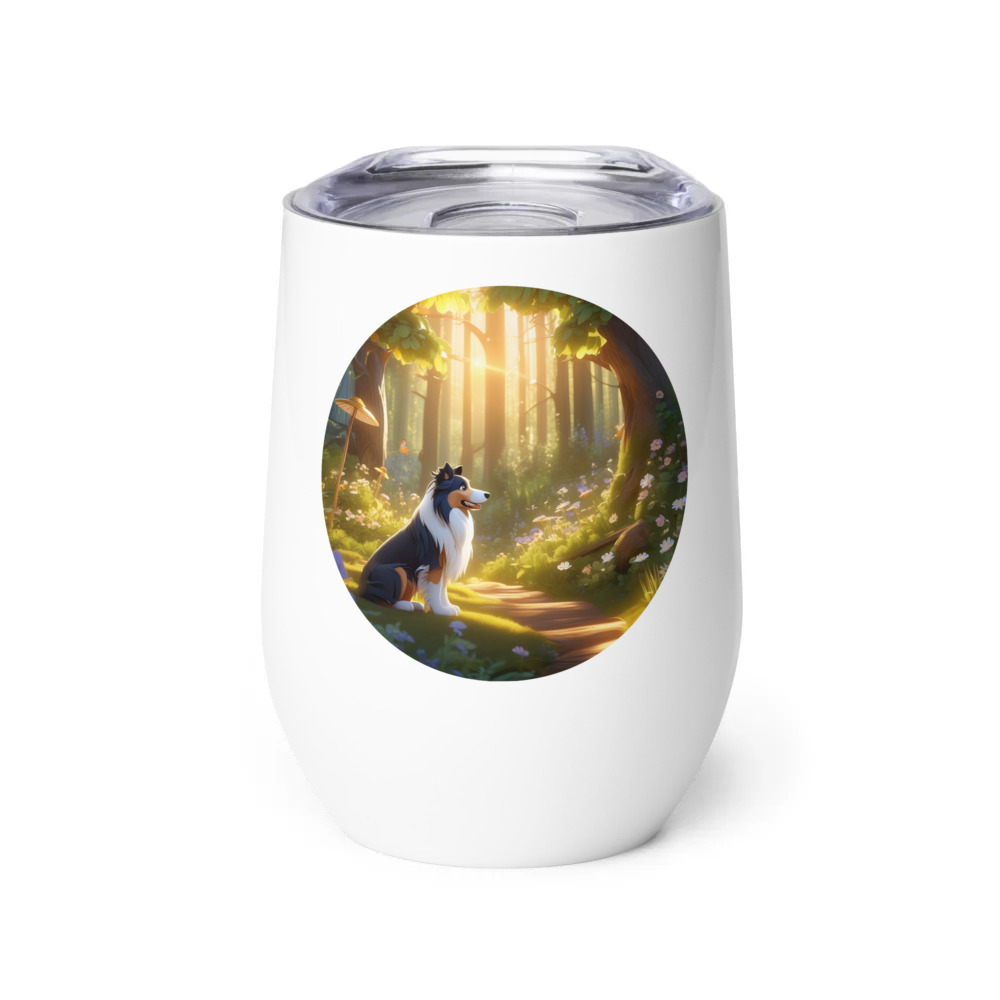 PugMug Custom Collie Wine Tumbler