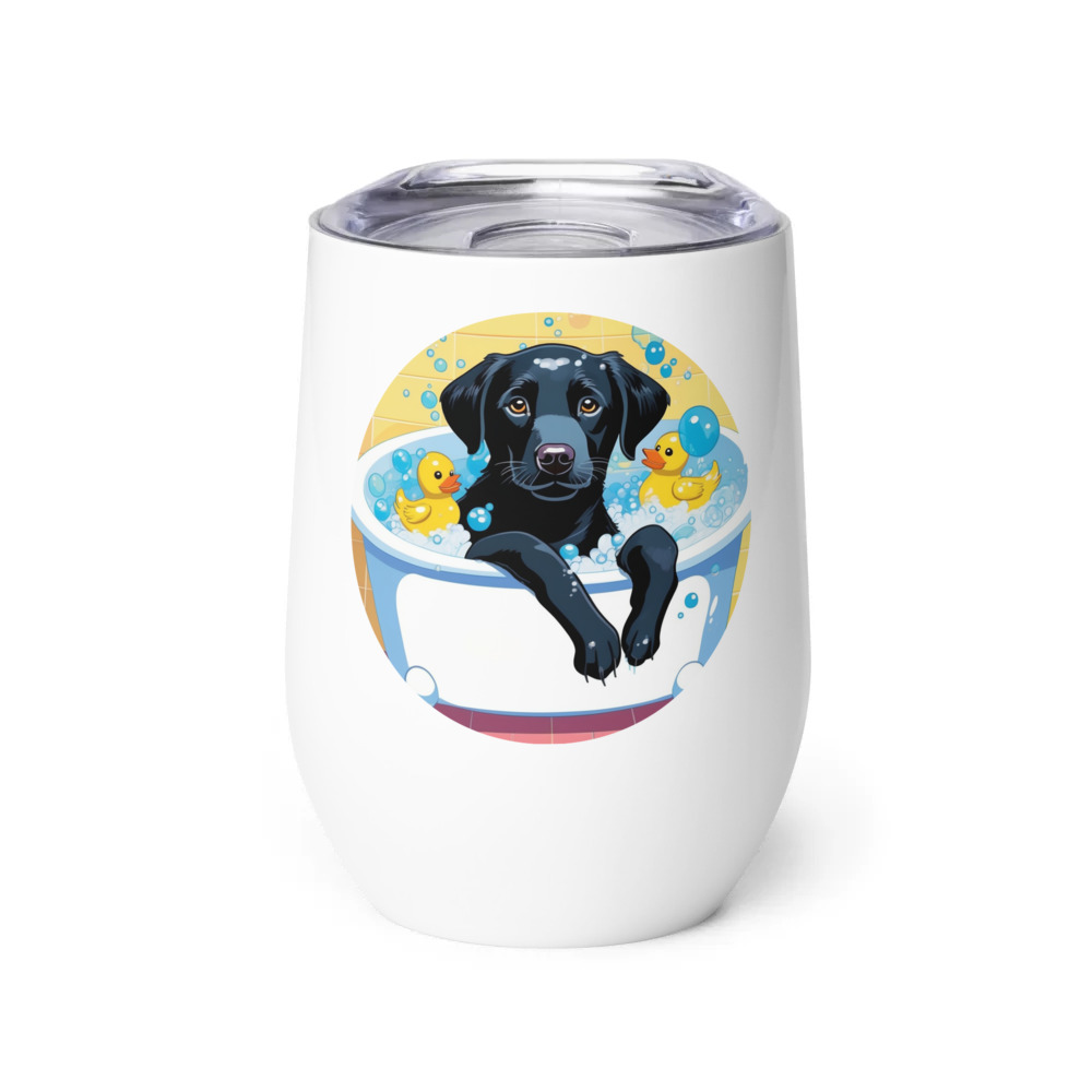 PugMug Custom Black Labrador Retriever Wine Tumbler