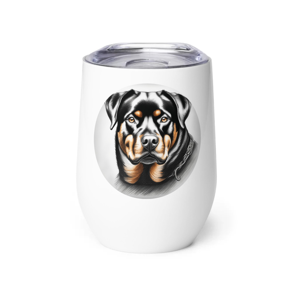 PugMug Custom Rottweiler Wine Tumbler