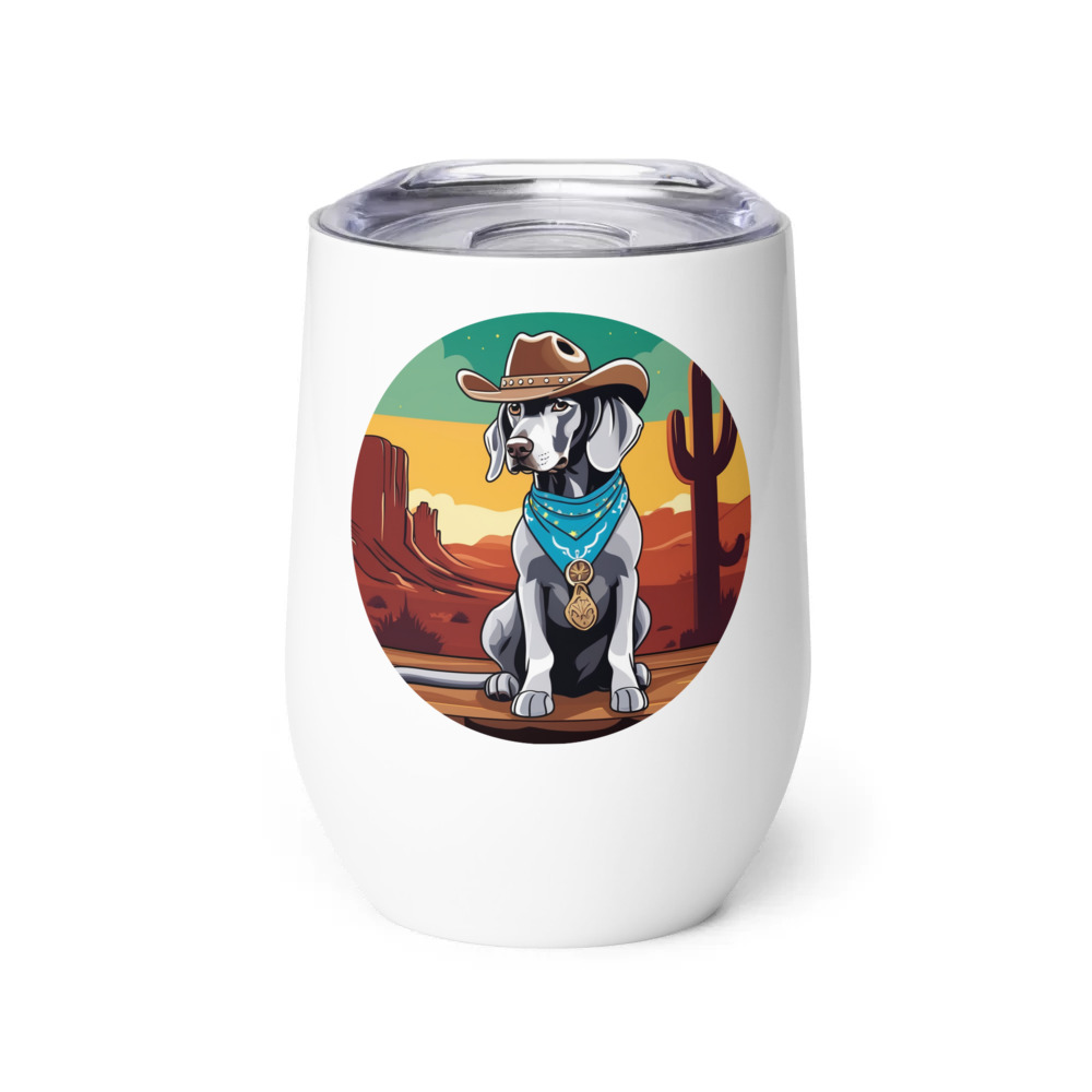 PugMug Custom Weimaraner Wine Tumbler