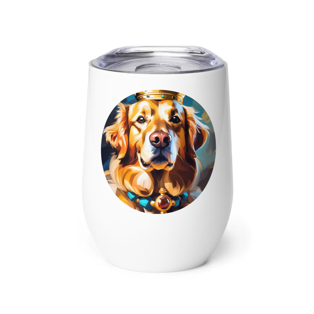 PugMug Custom Golden Retriever Wine Tumbler
