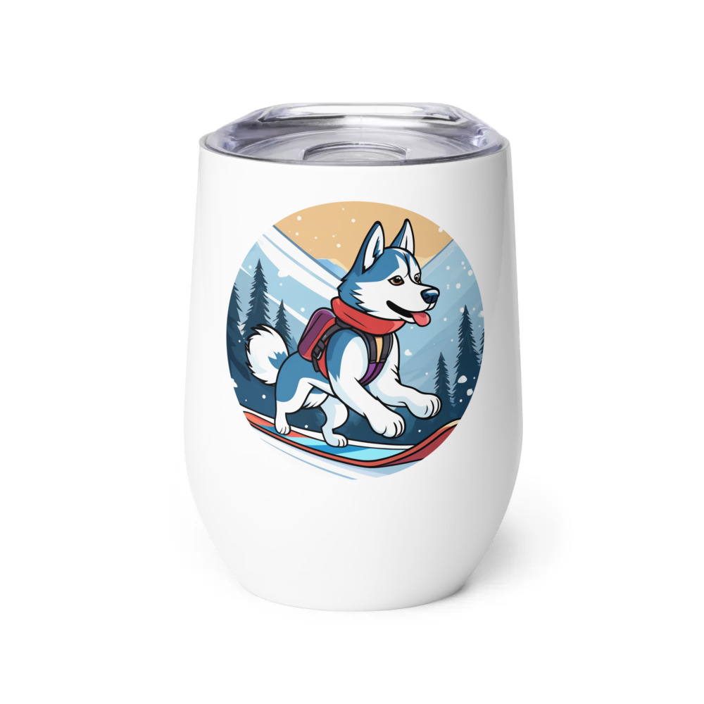 PugMug Custom Siberian Husky Wine Tumbler