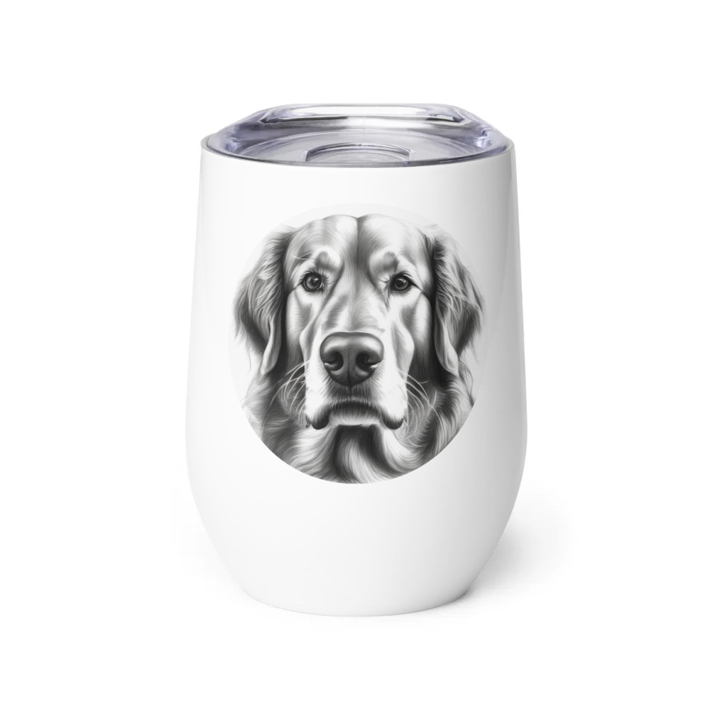 PugMug Custom Golden Retriever Wine Tumbler
