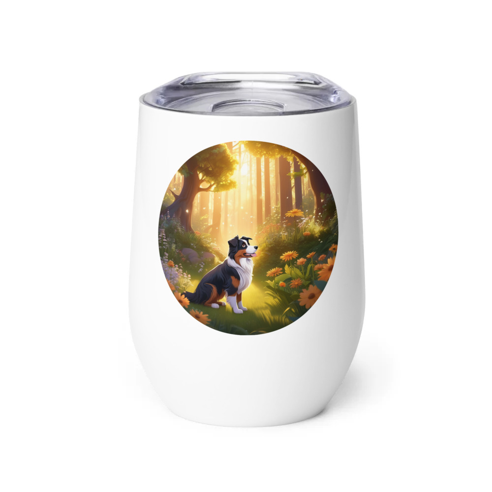 PugMug Custom Australian Shepherd Dog Wine Tumbler