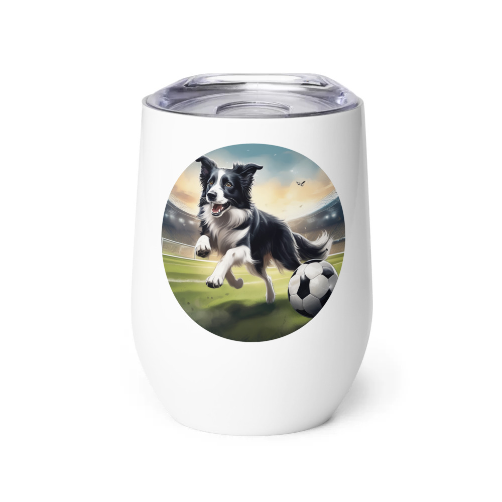 PugMug Custom Border Collie Wine Tumbler