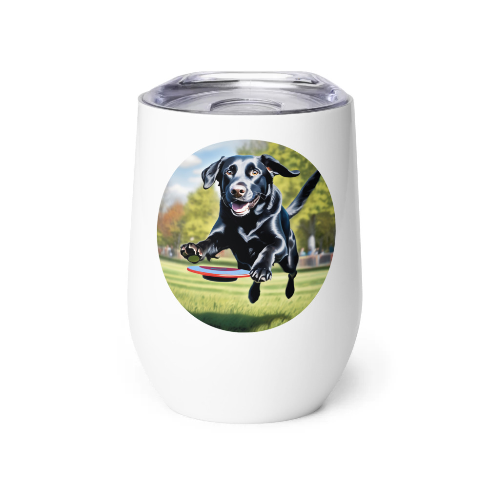 PugMug Custom Black Labrador Retriever Wine Tumbler