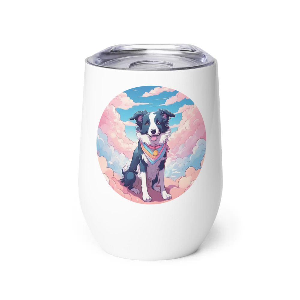 PugMug Custom Border Collie Wine Tumbler