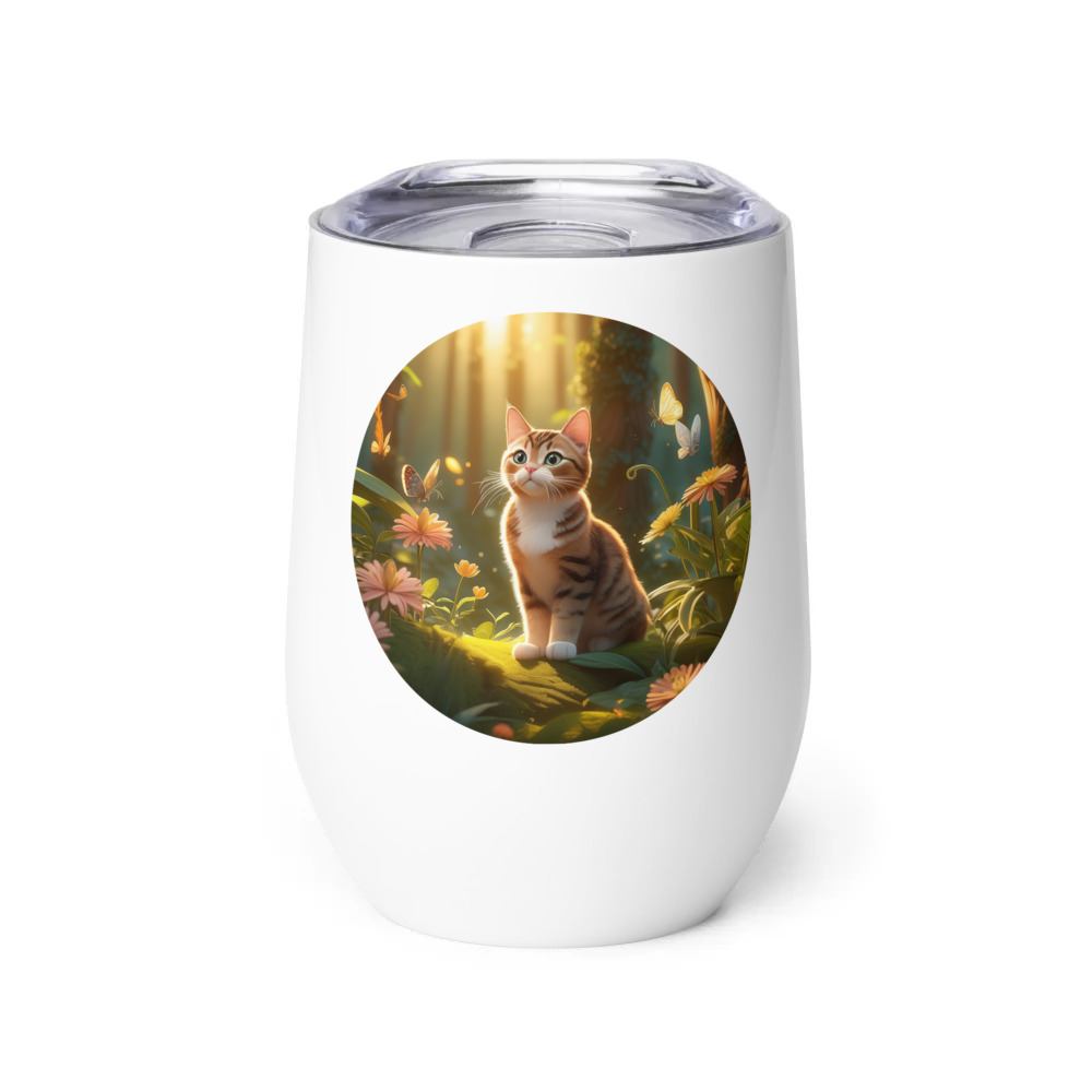 PugMug Custom Tabby Exotic Cat Wine Tumbler