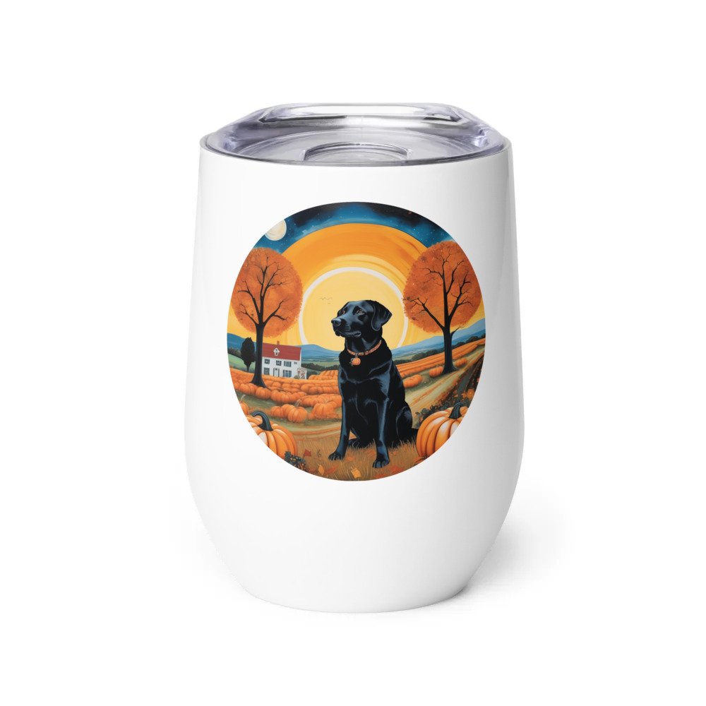 PugMug Custom Black Labrador Retriever Wine Tumbler