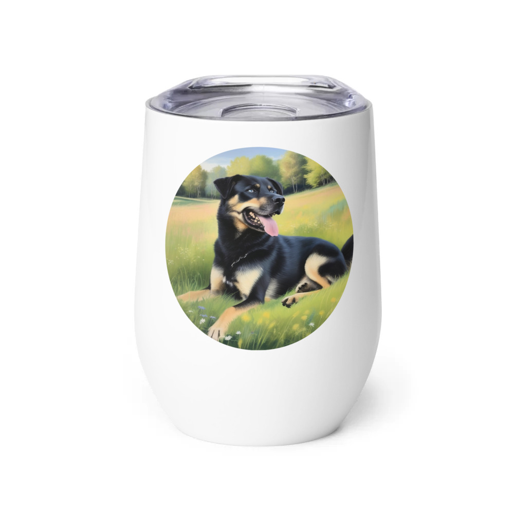 PugMug Custom Blue Wine Tumbler