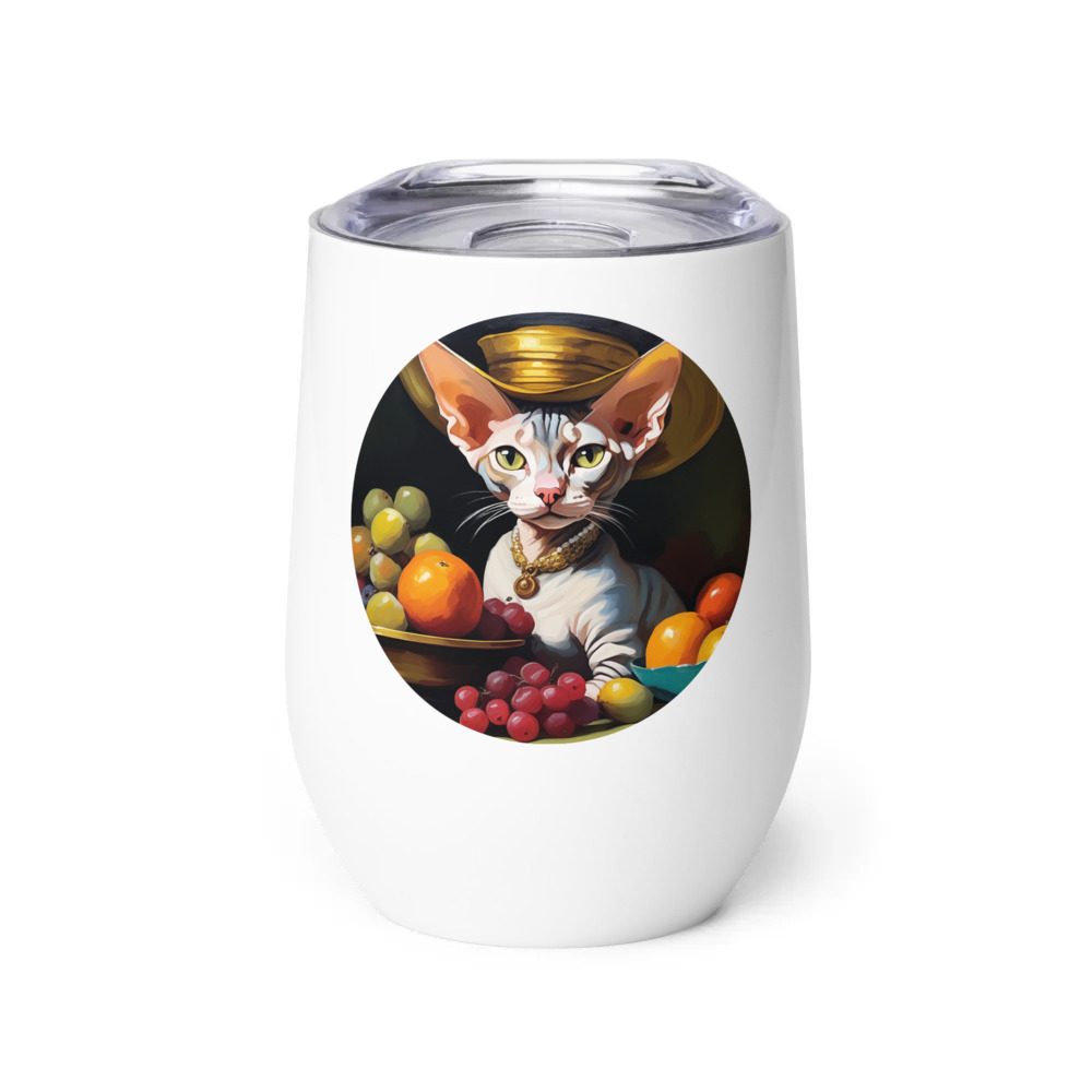PugMug Custom Tabby Sphynx Cat Wine Tumbler