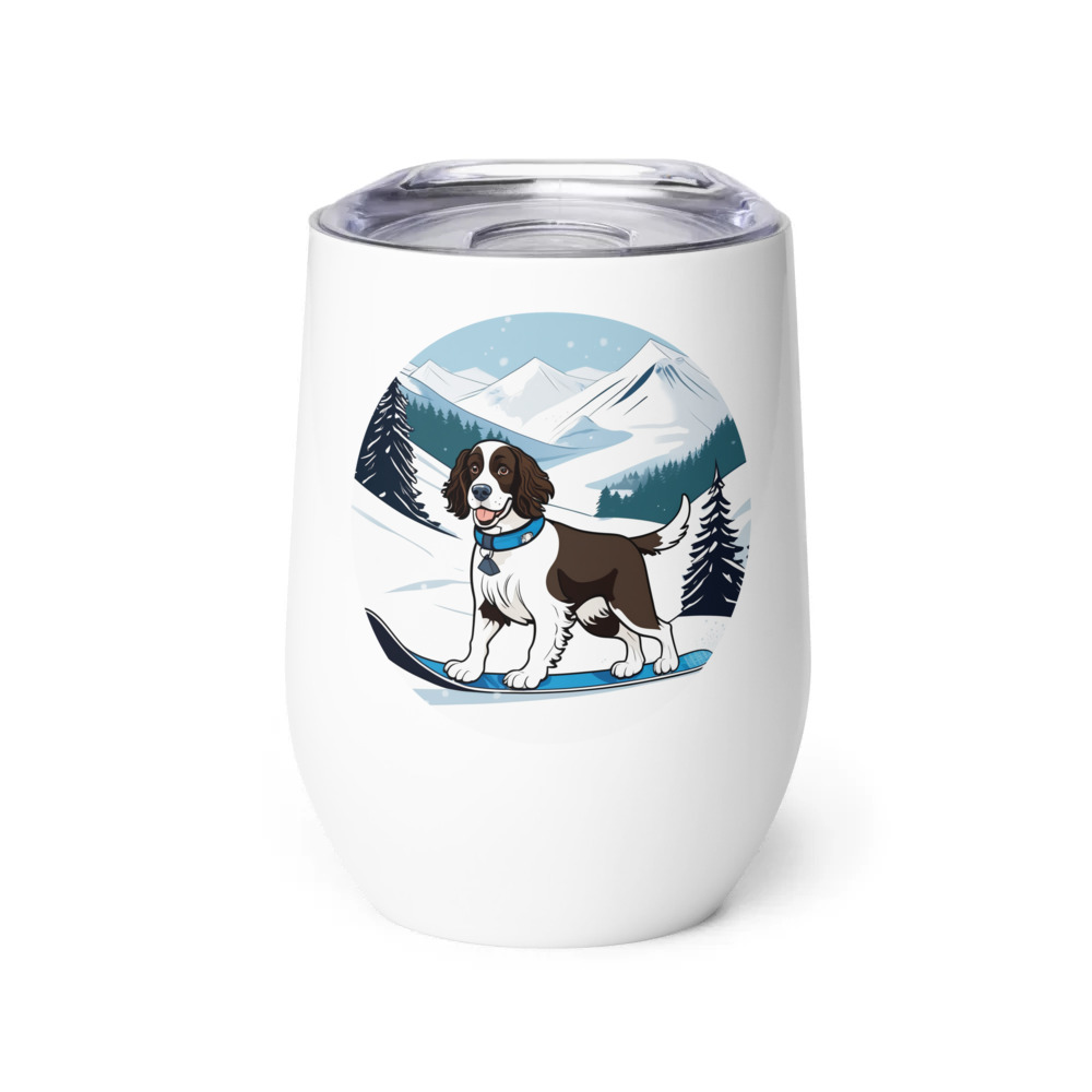 PugMug Custom English Springer Spaniel Wine Tumbler
