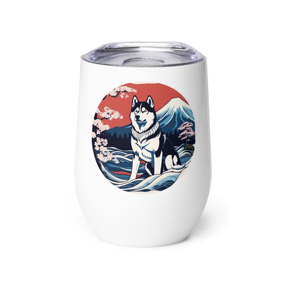 PugMug Custom Siberian Husky Wine Tumbler
